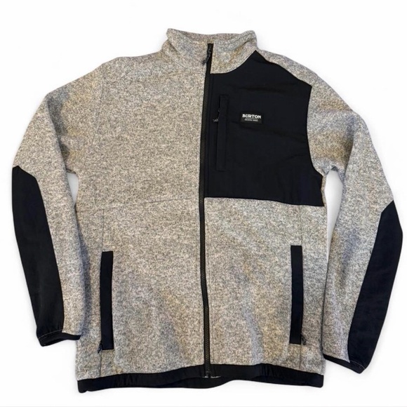 Burton Heather Gray and Black fleece full zip - Picture 4 of 6